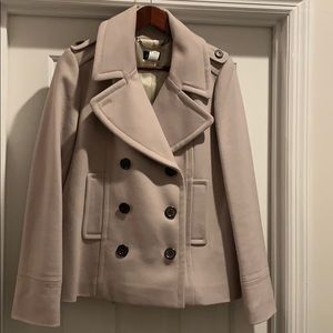 J Crew tan pea coat size 8